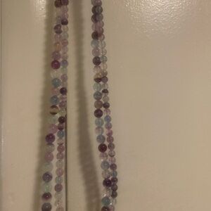 20 inch Vintage Purple and Blue Glass Beaded Necklace